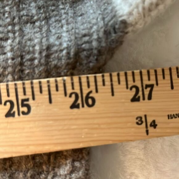 Lord & Taylor 100% Cashmere Boxy Cropped Sweater Neutrals Colorblock Brown Gray - Picture 11 of 14